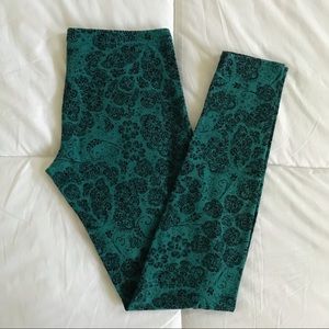 Lauren Conrad Leggings Teal + Black Paisley